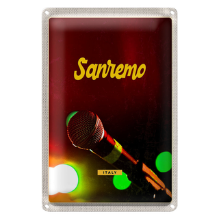 Blechschild Reise 20x30cm Sanremo Italien Musik Band Auftritt