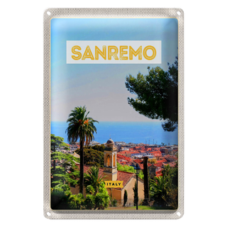 Blechschild Reise 20x30cm Sanremo Italien Reise Sonne Sommer