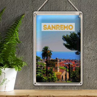 Blechschild Reise 20x30cm Sanremo Italien Reise Sonne Sommer