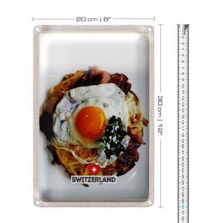 Blechschild Reise 20x30cm Schweiz Bern Gerichte Reiseziel Trip