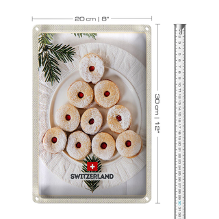 Blechschild Reise 20x30cm Schweiz Weihnachtsgebäck Marmelade