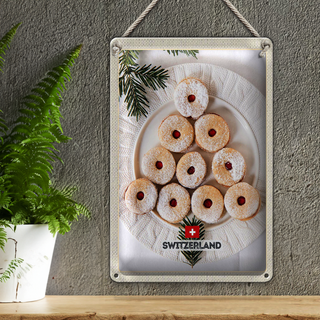 Blechschild Reise 20x30cm Schweiz Weihnachtsgebäck Marmelade