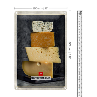 Blechschild Reise 20x30cm Schweiz Bern Käsesorte Emmentaler