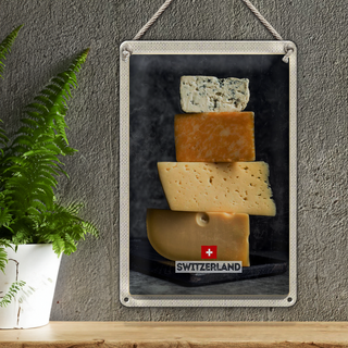 Blechschild Reise 20x30cm Schweiz Bern Käsesorte Emmentaler