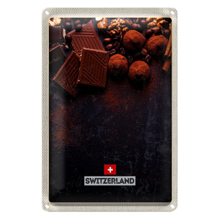 Blechschild Reise 20x30cm Schweiz Bern Schokolade süß