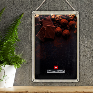 Blechschild Reise 20x30cm Schweiz Bern Schokolade süß