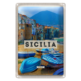 Blechschild Reise 20x30cm Sizillien Italien Europa Uralub