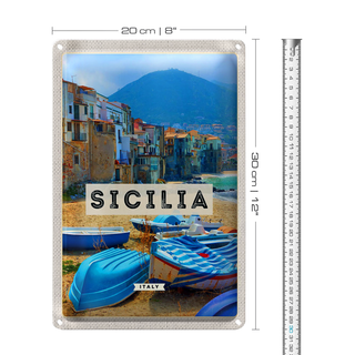 Blechschild Reise 20x30cm Sizillien Italien Europa Uralub