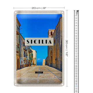 Blechschild Reise 20x30cm Sizilien Italien Europa Urlaubsort