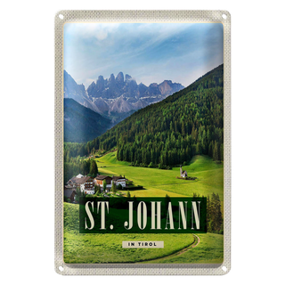 Blechschild Reise 20x30cm St. Johann in Tirol Sommer Berg Reise