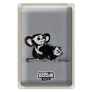 Blechschild Reise 20x30cm Berlin Hauptstadt Street Art Affen