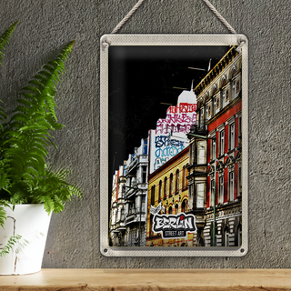 Blechschild Reise 20x30cm Berlin Deutschland Graffiti Stret Art