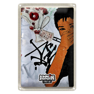 Blechschild Reise 20x30cm Berlin Hauptstadt Kreuzberg Graffiti