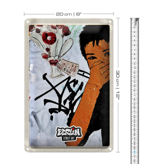 Blechschild Reise 20x30cm Berlin Hauptstadt Kreuzberg Graffiti