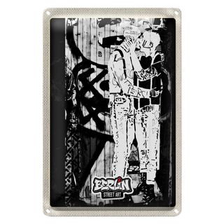 Blechschild Reise 20x30cm Berlin Deutschland Geschlecht Graffiti