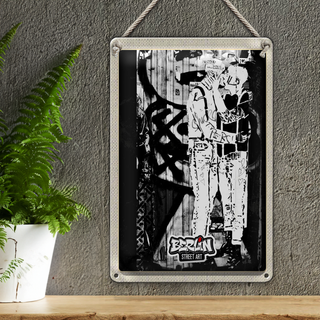 Blechschild Reise 20x30cm Berlin Deutschland Geschlecht Graffiti