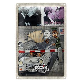 Blechschild Reise 20x30cm Berlin Graffiti Innenstadt Kunst Street