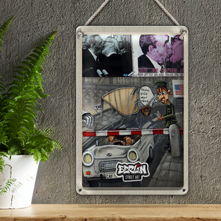 Blechschild Reise 20x30cm Berlin Graffiti Innenstadt Kunst Street