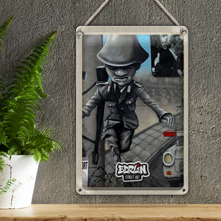 Blechschild Reise 20x30cm Berlin Hauptstadt Krieg Street Art