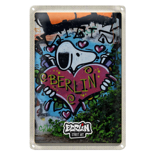 Blechschild Reise 20x30cm Berlin Liebe Graffiti Kunst Street Art