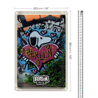 Blechschild Reise 20x30cm Berlin Liebe Graffiti Kunst Street Art