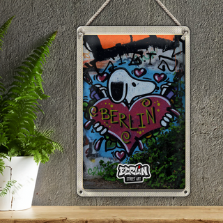 Blechschild Reise 20x30cm Berlin Liebe Graffiti Kunst Street Art