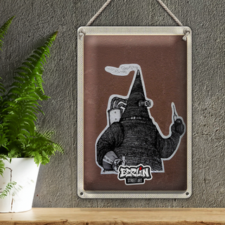 Blechschild Reise 20x30cm Berlin Deutschland Kunst auf Straße