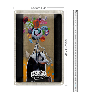 Blechschild Reise 20x30 m Berliner Bär Knut Wappen Graffiti Trip