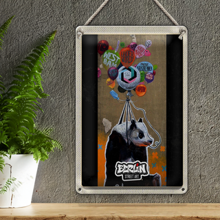 Blechschild Reise 20x30 m Berliner Bär Knut Wappen Graffiti Trip