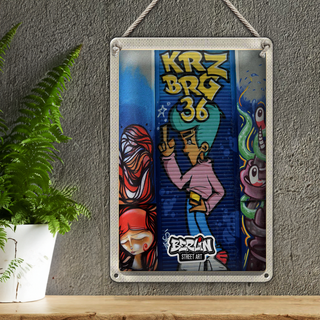 Blechschild Reise 20x30cm Berlin Kreuzberg Graffiti 36 Kunstwerk