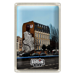 Blechschild Reise 20x30cm Berlin Zusammenhalt Graffiti Kurztrip