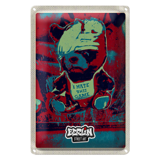 Blechschild Reise 20x3cm Berlin Graffiti I hate this Game Kunst