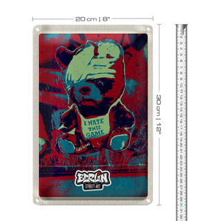Blechschild Reise 20x3cm Berlin Graffiti I hate this Game Kunst