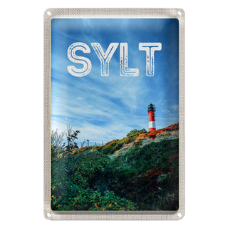 Blechschild Reise 20x30cm Sylt Insel Deutschland Leuchtturm