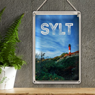 Blechschild Reise 20x30cm Sylt Insel Deutschland Leuchtturm