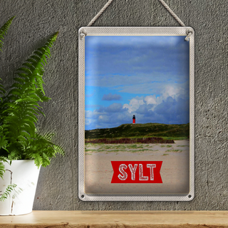 Blechschild Reise 20x30cm Sylt Insel Deutschland Leuchtturmm
