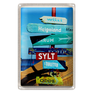 Blechschild Reise 20x30cm Sylt Insel Deutschland Helgoland