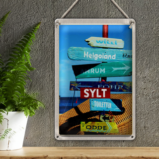 Blechschild Reise 20x30cm Sylt Insel Deutschland Helgoland