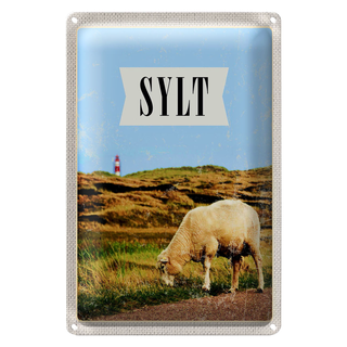 Blechschild Reise 20x30cm Sylt Stadt Urlaubsziel Wiese Urlaub