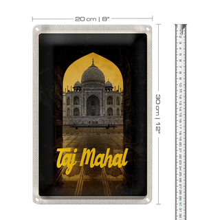 Blechschild Reise 20x30cm Indien Islam Taj Mahal Kultur Religiön