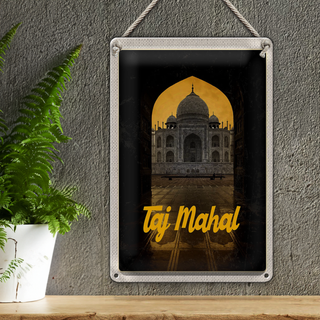 Blechschild Reise 20x30cm Indien Islam Taj Mahal Kultur Religiön