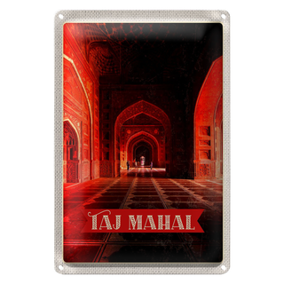 Blechschild Reise 20x30cm Indien Taj Mahal innen Flur
