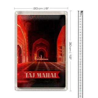 Blechschild Reise 20x30cm Indien Taj Mahal innen Flur