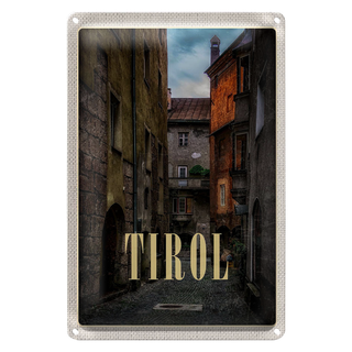 Blechschild Reise 20x30cm Tirol Österreich Altstadt Mittelalter
