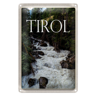 Blechschild Reise 20x30cm Tirol Östereich Natur Strömung