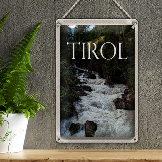 Blechschild Reise 20x30cm Tirol Östereich Natur Strömung
