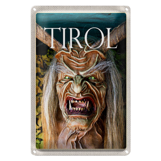 Blechschild Reise 20x30cm Osttirol der Krampus Monster Teufel