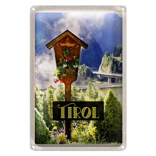 Blechschild Reise 20x30cm Tirol Österreich Jesud Christus Natur