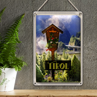 Blechschild Reise 20x30cm Tirol Österreich Jesud Christus Natur