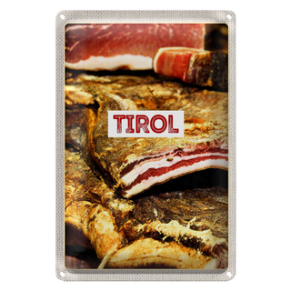 Blechschild Reise 20x30cm Tirol Österreich getrocknetes Fleisch